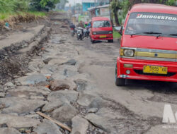 Miris! Jalan Utama Cisaat Situgunung Rusak Parah, Angkot Kelabakan
