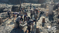 102 Personel Brimob Polda Jabar Dikerahkan Bersihkan Puing Kebakaran Kampung Adat Ciptamulya, Dapur Lapangan Ikut Disiagakan