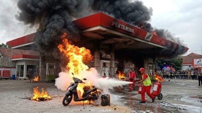 Isi Pertalite ke Jerigen, Motor Tiba-Tiba Terbakar di SPBU Ciparay Jampangkulon