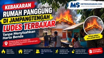 Rumah Panggung di Jampangtengah Ludes Terbakar, Harta dan Dokumen Berharga Tak Tersisa