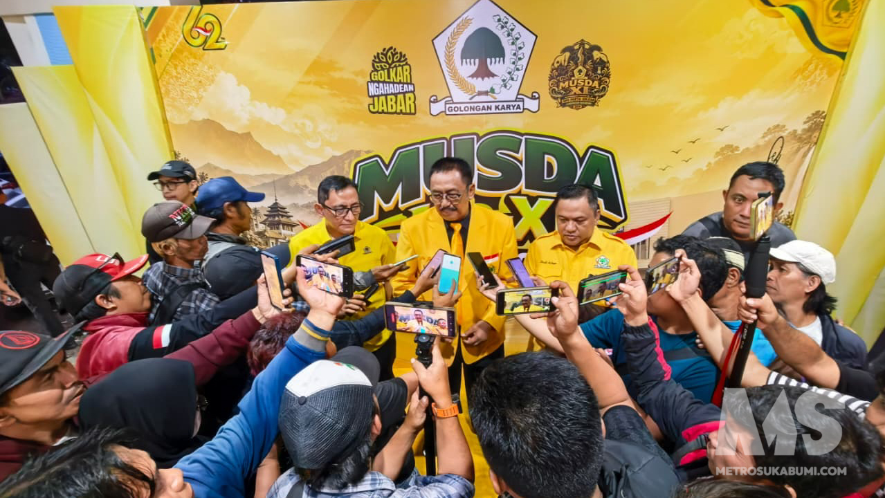 Asep Japar resmi terpilih secara aklamasi sebagai Ketua DPD Partai Golkar Kabupaten Sukabumi dalam Musda XI di Hotel Pangrango, Salabintana, Sabtu (24/10/2026).