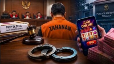 Ilustrasi dugaan penggunaan dana proyek desa untuk bermain judi online yang menyeret mantan Kepala Desa Karangmekar, Kabupaten Sukabumi. Dalam perkara tersebut, terdakwa divonis tiga tahun penjara oleh Pengadilan Negeri Cibadak.